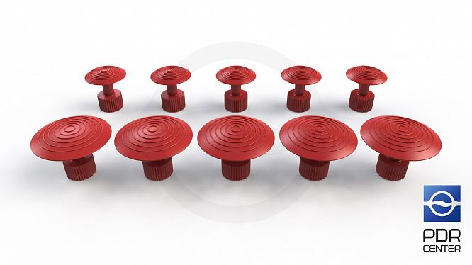 Клеевые грибки Wurth, красные (комплект из 10 шт Ø 21 mm и Ø 32 mm)